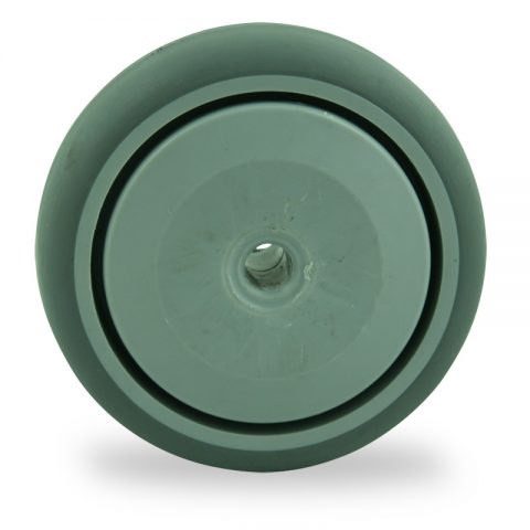 Wheel 125mm for light trolleys made from grey rubber,single precision ball bearing.