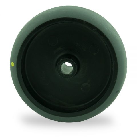 Wheel 75mm for light trolleys made from electric conductive grey rubber,plain bearing.