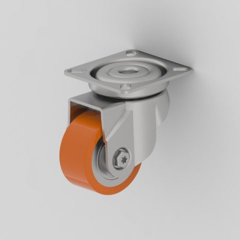 Zinc plated swivel caster 2 inches for heavy duty,wheel made of Polyurethane,double ball bearings.Top plate fitting