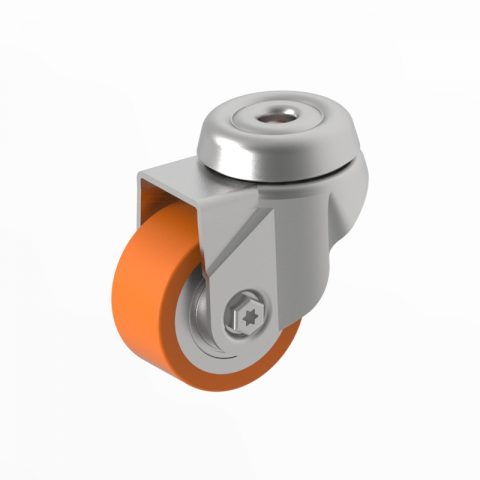 Zinc plated swivel caster 2 inches for heavy duty,wheel made of Polyurethane,double ball bearings.Bolt hole fitting