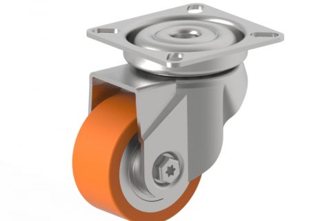 Zinc plated swivel caster 2 inches for heavy duty,wheel made of Polyurethane,double ball bearings.Top plate fitting
